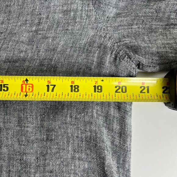 Forcynthia Beachwear Gray Tunic Cover Up Size M Linen Cotton Blend Pockets - Picture 8 of 9